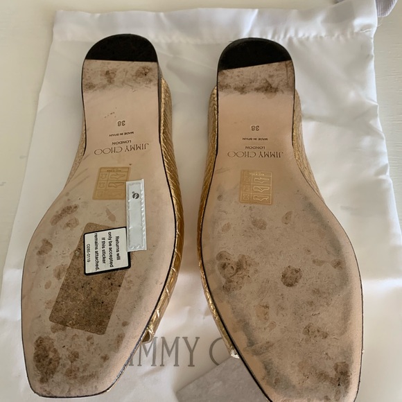 Authentic Jimmy Choo gold metallic flats 38 $550 - Picture 5 of 6